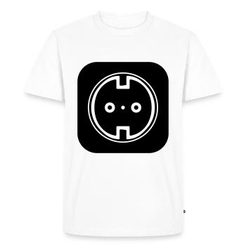 Electrical Socket Symbol Electrician - Men's Premium Organic T-Shirt - white - Front - Nico (187cm)