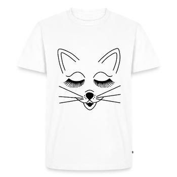 Mouse cat cat friend kitty cute cute - Men's Premium Organic T-Shirt - white - Front - Nico (187cm)