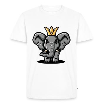 Elephant Comic Crown - Men's Premium Organic T-Shirt - white - Front - Nico (187cm)