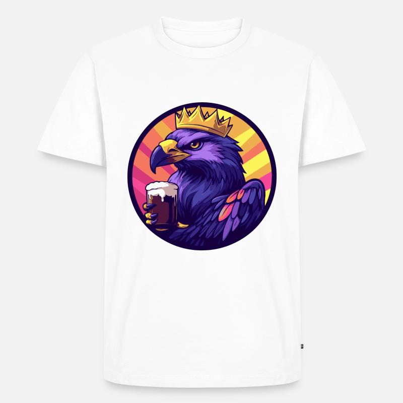 Harpyie Vogel Bier Comic - Männer Premium Bio T-Shirt - Weiß