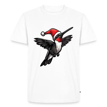colibri oiseau Noël - T-shirt Premium bio Homme - blanc - Devant - Nico (187cm)