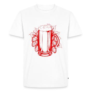Hops Malt Beer Beer Glass - Men's Premium Organic T-Shirt - white - Front - Nico (187cm)
