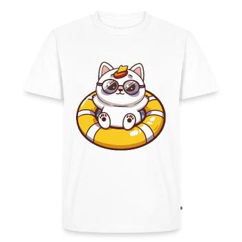 Bande dessinée d’été chat - T-shirt Premium bio Homme - blanc - Devant - Nico (187cm)