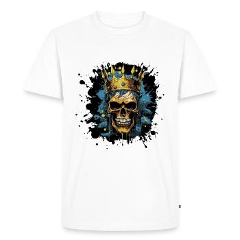 Couronne Roi Squelette - T-shirt Premium bio Homme - blanc - Devant - Nico (187cm)