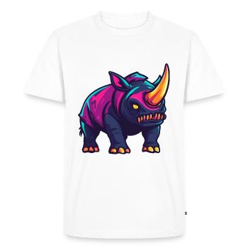 Rhino Halloween Bande dessinée Zombie - T-shirt Premium bio Homme - blanc - Devant - Nico (187cm)