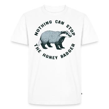 NOTHING CAN STOP THE HONEY BADGER - Men's Premium Organic T-Shirt - white - Front - Nico (187cm)