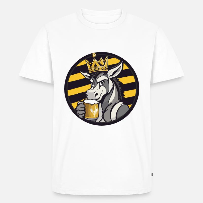 Esel Bier Comic - Männer Premium Bio T-Shirt - Weiß