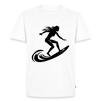 Surfer Woman Icon - Men's Premium Organic T-Shirt - white - Front - Nico (187cm)