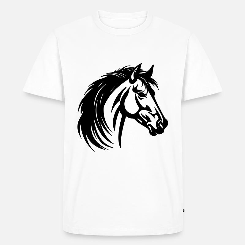 Pferd Kopf - Männer Premium Bio T-Shirt - Weiß