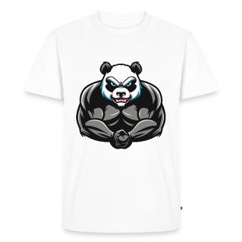 Panda Muscles Musculation - T-shirt Premium bio Homme - blanc - Devant - Nico (187cm)