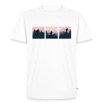 Trail Running "Runs in the Mountains" Alpine Cross - T-shirt Premium bio Homme - blanc - Devant - Nico (187cm)