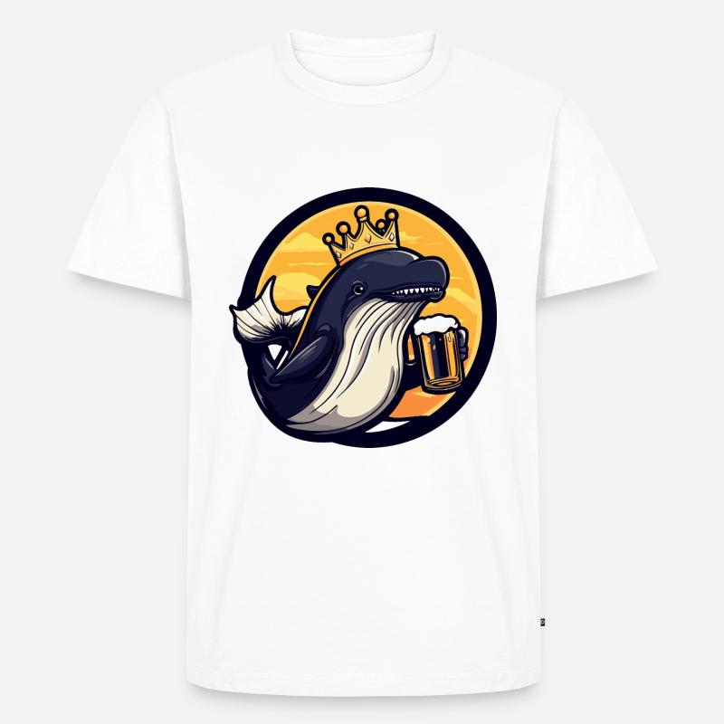 Wal Bier Comic - Männer Premium Bio T-Shirt - Weiß