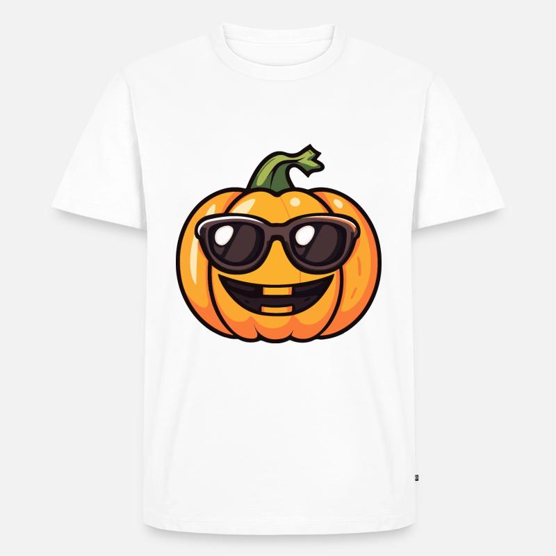 Kürbis Halloween Herbst - Männer Premium Bio T-Shirt - Weiß