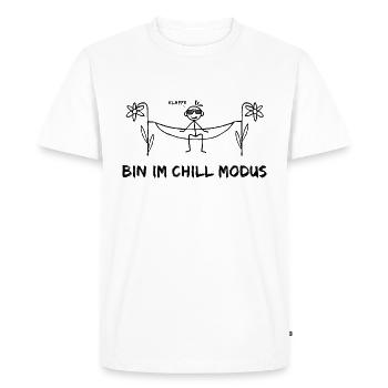 Hammock saying Chilllen Lazy flap chill mode - Men's Premium Organic T-Shirt - white - Front - Nico (187cm)