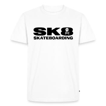 skatboard sk8 halfpipe skateboarder juste patiner - T-shirt Premium bio Homme - blanc - Devant - Nico (187cm)