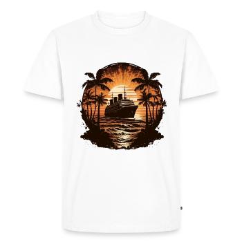 Bateau de croisière Retro Vintage - T-shirt Premium bio Homme - blanc - Devant - Nico (187cm)