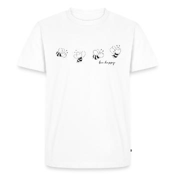beekeeper "bee happy" bee honey bee - Men's Premium Organic T-Shirt - white - Front - Nico (187cm)