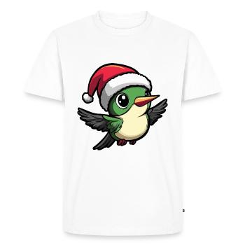 Colibri Oiseau Noël Noël - T-shirt Premium bio Homme - blanc - Devant - Nico (187cm)