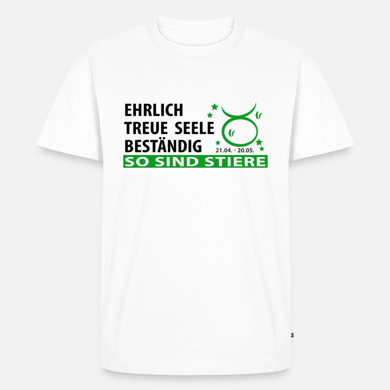 Sternzeichen Stier - Eigenschaften - Männer Premium Bio T-Shirt - Weiß