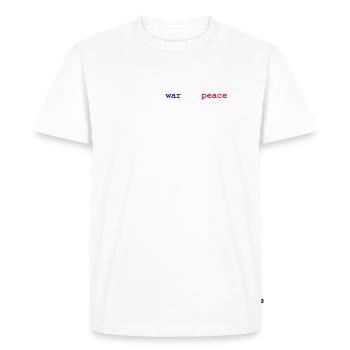 replace war with peace - Men's Premium Organic T-Shirt - white - Front - Nico (187cm)