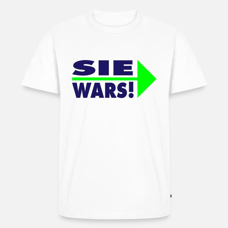 Sie wars! Partner- oder Partyshirt - Männer Premium Bio T-Shirt - Weiß