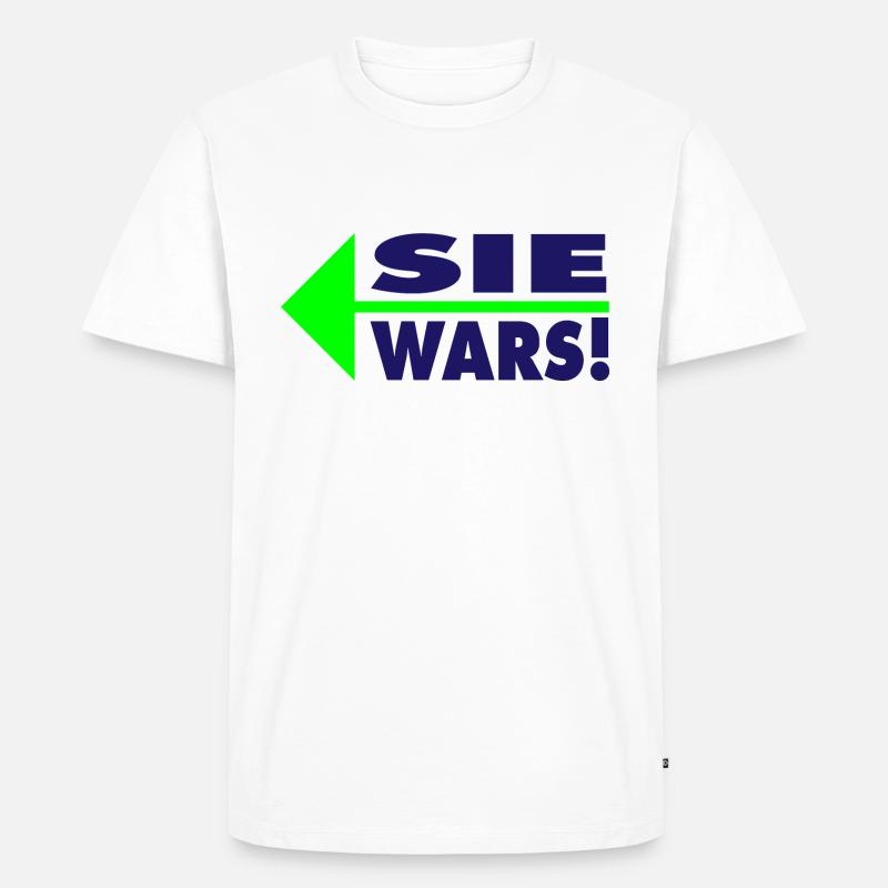Sie wars! Partner- oder Partyshirt - Männer Premium Bio T-Shirt - Weiß