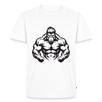 Arène Gorilla Muscles Beast - T-shirt Premium bio Homme - blanc - Devant - Nico (187cm)