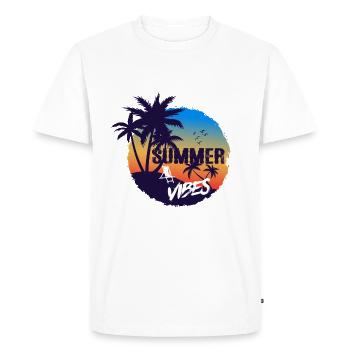 Ambiance estivale - T-shirt Premium bio Homme - blanc - Devant - Nico (187cm)