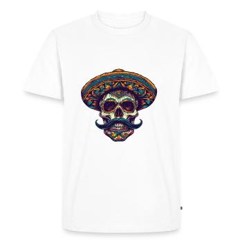 Crâne mexicain - T-shirt Premium bio Homme - blanc - Devant - Nico (187cm)
