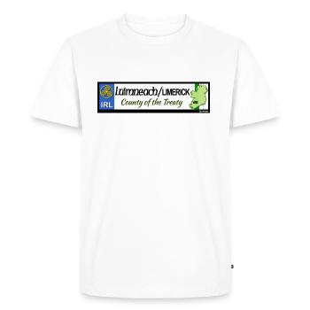 LIMERICK, IRELAND: licence plate tag style decal - Men's Premium Organic T-Shirt - white - Front - Nico (187cm)