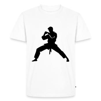 Icône de l’homme de karaté - T-shirt Premium bio Homme - blanc - Devant - Nico (187cm)