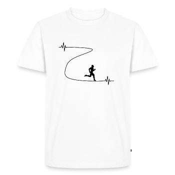 Heartbeat runner heart beat runner way - Men's Premium Organic T-Shirt - white - Front - Nico (187cm)