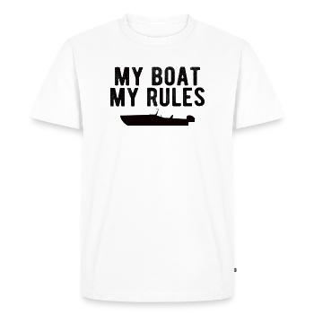 BATEAU: Mon bateau mes règles - T-shirt Premium bio Homme - blanc - Devant - Nico (187cm)