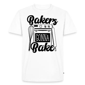 Bakers Gonna Bake Whisk and Spoon Baking - Men's Premium Organic T-Shirt - white - Front - Nico (187cm)