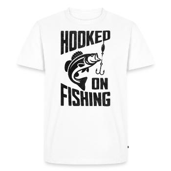 Accro à la pêche à la ligne - T-shirt Premium bio Homme - blanc - Devant - Nico (187cm)