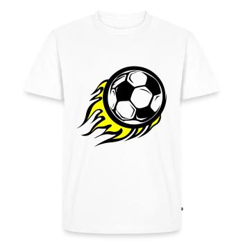 Soccer Symbol Fire - Men's Premium Organic T-Shirt - white - Front - Nico (187cm)