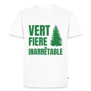 vert fière inarrêtable écologie - T-shirt Premium bio Homme - blanc - Devant - Nico (187cm)