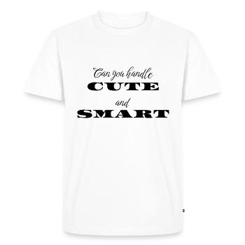 Conception de chemise mignonne et intelligente, mignonne et intelligente - T-shirt Premium bio Homme - blanc - Devant - Nico (187cm)