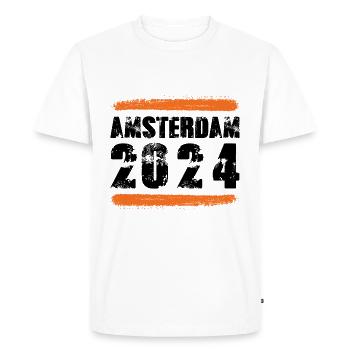 Amsterdam 2024 Team - Men's Premium Organic T-Shirt - white - Front - Nico (187cm)