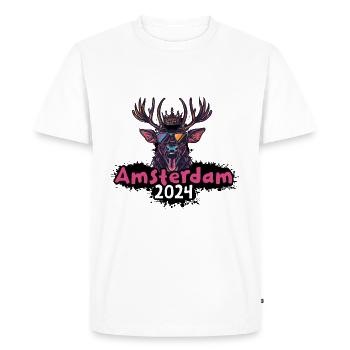 Amsterdam 2024 Stag - Men's Premium Organic T-Shirt - white - Front - Nico (187cm)