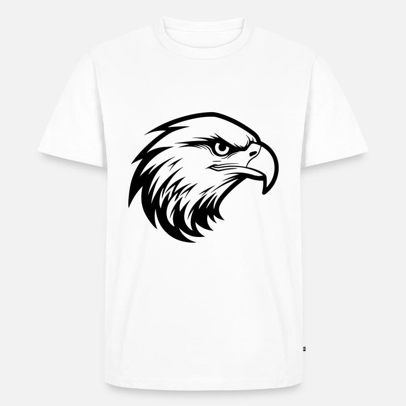 Adler Kopf - Männer Premium Bio T-Shirt - Weiß