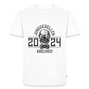 Enterrement de vie de garçon 2024 Enterrement de vie de garçon crâne - T-shirt Premium bio Homme - blanc - Devant - Nico (187cm)