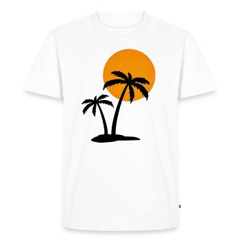 Palm trees - Men's Premium Organic T-Shirt - white - Front - Nico (187cm)