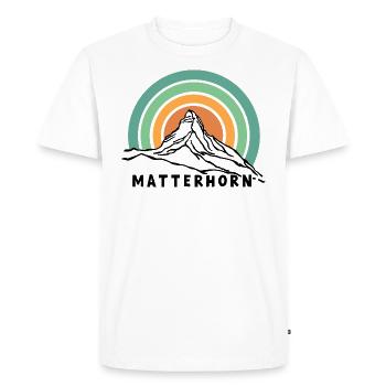 Cervin, Zermatt, Valais, Suisse, Randonnée pédestre, Souvenir - T-shirt Premium bio Homme - blanc - Devant - Nico (187cm)