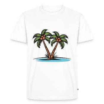 Vacances à Palm Island - T-shirt Premium bio Homme - blanc - Devant - Nico (187cm)