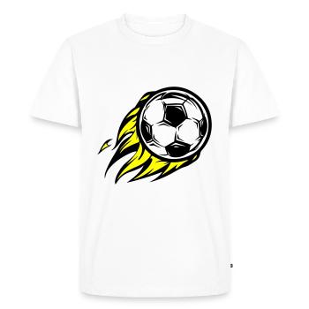Le football brûle le feu - T-shirt Premium bio Homme - blanc - Devant - Nico (187cm)