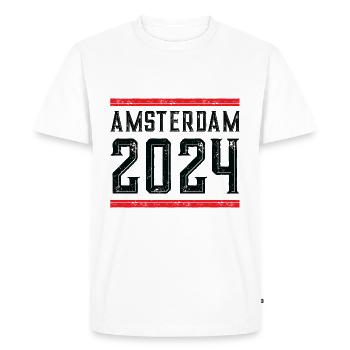 Amsterdam 2024 - Men's Premium Organic T-Shirt - white - Front - Nico (187cm)