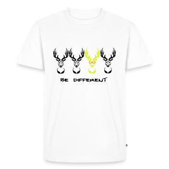 Be different! Un cerf Nerd Geek 3c - T-shirt Premium bio Homme - blanc - Devant - Nico (187cm)