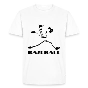 Baseball, Baseball Player - T-shirt Premium bio Homme - blanc - Devant - Nico (187cm)