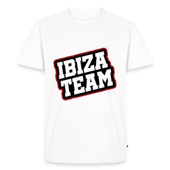 Ibiza Team - Men's Premium Organic T-Shirt - white - Front - Nico (187cm)